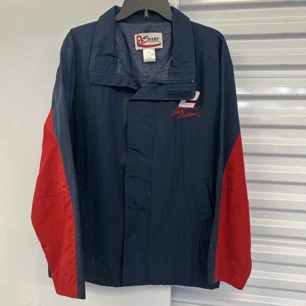 Vintage Rusty Wallace‎ 2 Miller Lite Racing Jacket Mens M Blue Red NASCAR Chase - Picture 3 of 16